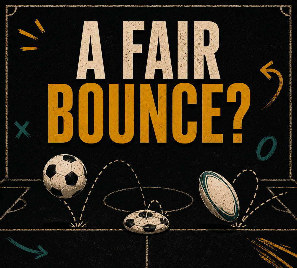Bala lesson card showing the challenge. One normal ball one half inflated ball and one rugby ball. Is it fair to expect an equal competition?