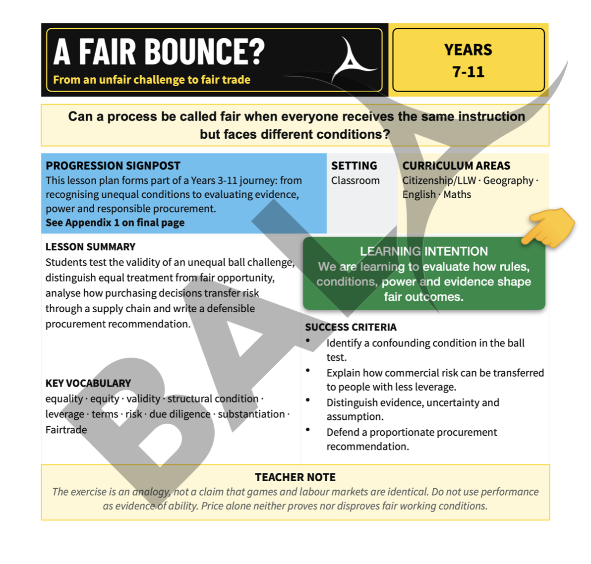 A Fair Bounce? – Lesson Plan